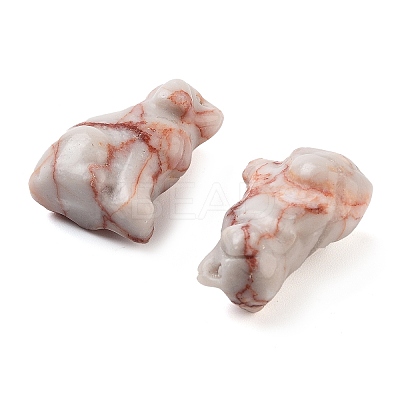 Natural Netstone Carved Dog Figurines DJEW-L023-A01-1