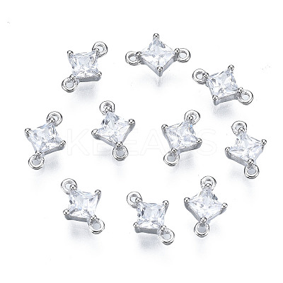 Long-Lasting Plated 925 Sterling Silver Cubic Zirconia Links LS-STER-ZX003-03P-NF-1