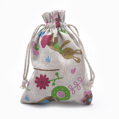 Polycotton(Polyester Cotton) Packing Pouches Drawstring Bags ABAG-T006-A03-1