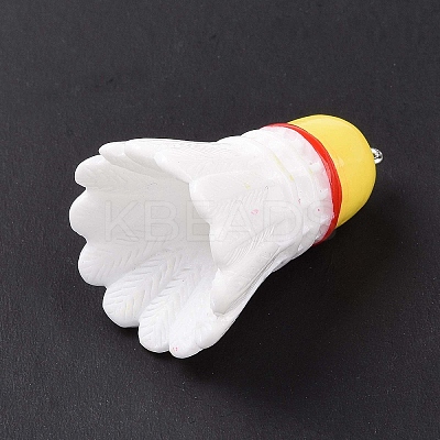 Sport Ball Theme Opaque Resin Pendants RESI-F039-01G-1