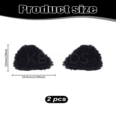 2Pcs Cat Ear Shape Plush Claw Hair Clips OHAR-LP0001-16B-1