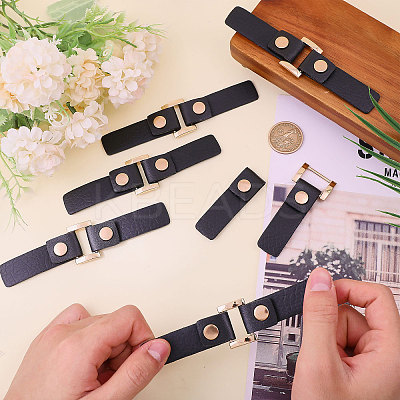 6Pcs PU Leather & Alloy Side Clip Detachable Purse Suspension Clasps for Bag Strap Making FIND-CA0010-42-1