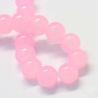 Baking Paint Imitation Jade Glass Round Bead Strands DGLA-Q021-4mm-26-1