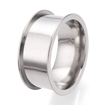 201 Stainless Steel Grooved Finger Ring Settings STAS-WH0047-8mm-20S-1