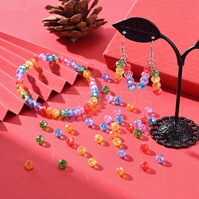 350Pcs 7 Style Baking Paint & Electroplate Glass Beads EGLA-YW0001-18-1