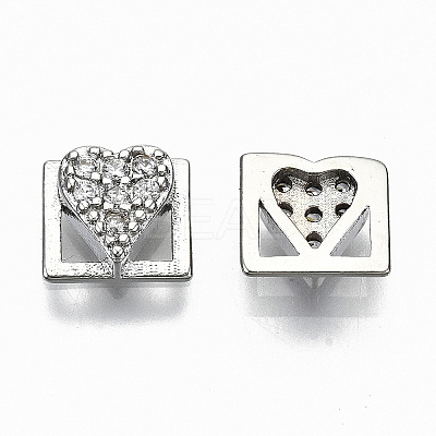 Brass Micro Pave Cubic Zirconia Cabochons KK-S061-49P-C-NR-1