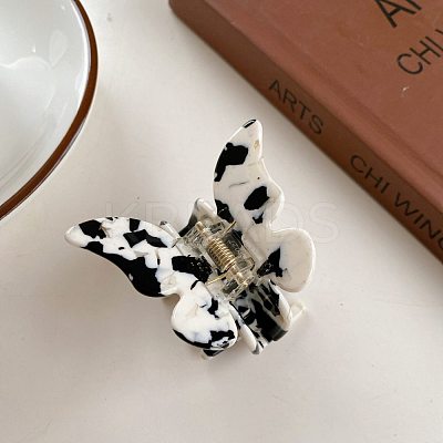 Cellulose Acetate(Resin) Butterfly Hair Claw Clip OHAR-PW0003-007A-1