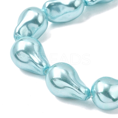 Electroplate Opaque Glass Imitation Pearl Beads Strands EGLA-K063-01F-1