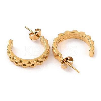 Ion Plating(IP) 304 Stainless Steel Round Stud Earrings EJEW-A104-30G-1