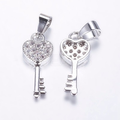 Long-Lasting Plated Brass Micro Pave Cubic Zirconia Pendants ZIRC-F069-45P-1