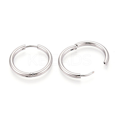 304 Stainless Steel Hoop Earrings EJEW-T048-24D-P-1