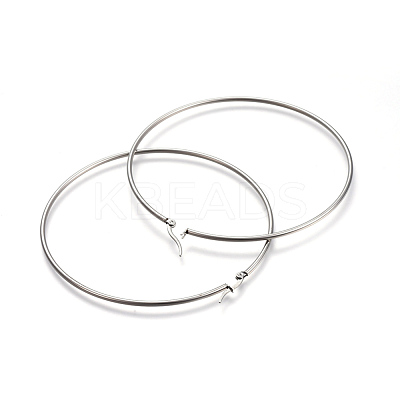 Tarnish Resistant 201 Stainless Steel Big Hoop Earrings X-EJEW-A052-20E-P-1