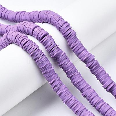 Flat Round Handmade Polymer Clay Beads CLAY-R067-10mm-01-1