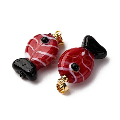 Handmade Lampwork Pendants LAMP-A007-01G-02-01-1