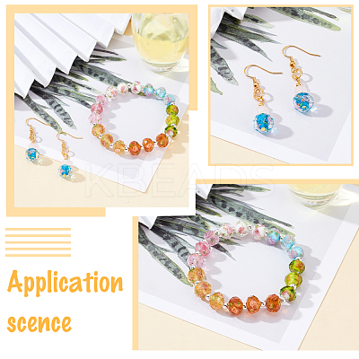 32Pcs 8 Colors Handmade Gold Sand Lampwork Rondelle Beads Strands LAMP-OC0001-44-1