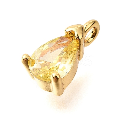 Brass Micro Pave Cubic Zirconia Pendants KK-D356-08B-G-1