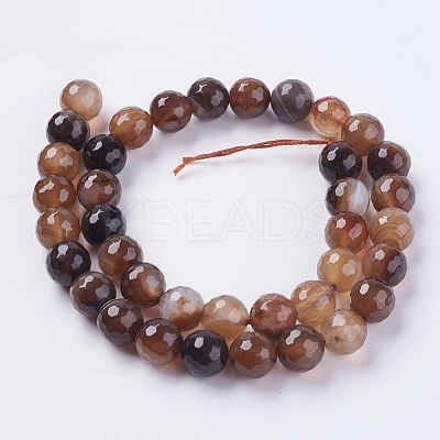 Natural Striped Agate/Banded Agate Beads Strands G-G581-10mm-11-1