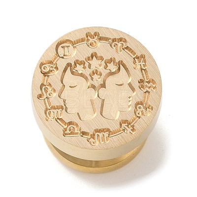 Golden Plated Round Shaped Wax Seal Brass Stamp Head STAM-K002-01G-05-1