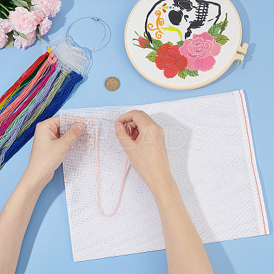 10CT Polyester Cotton Cross Stitch Fabric DIY-WH0588-33A-1