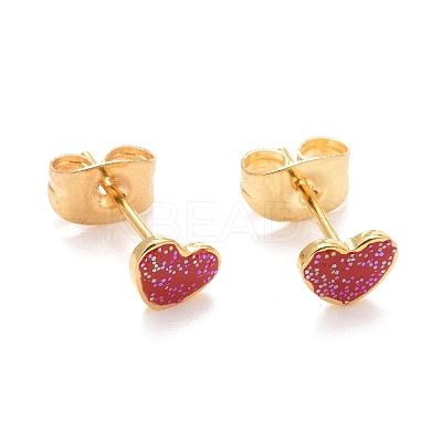 304 Stainless Steel Enamel Stud Earrings EJEW-B009-13G-1