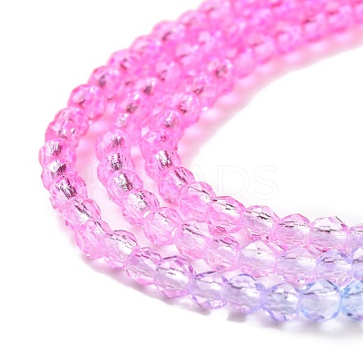 Transparent Gradient Color Glass Beads Strands GLAA-G101-2mm-10-1