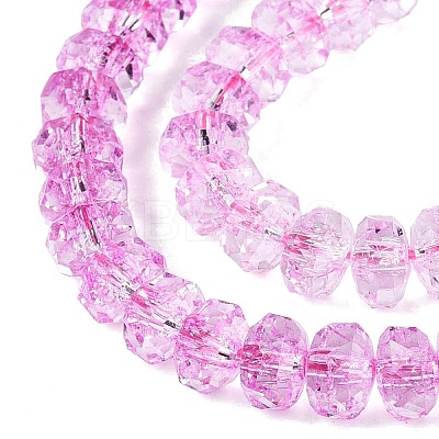 Crackle Transparent Glass Beads Strands GLAA-N068-03A-12-1