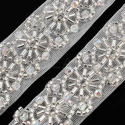 Polyester Flower Lace Trims OCOR-A007-15-1