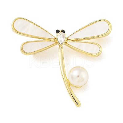 Alloy Crystal Rhinestone Dragonfly Brooch JEWB-U006-07G-1