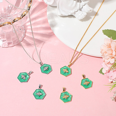6Pcs 2 Colors Brass Pendants KK-BBC0021-45-1