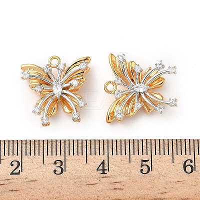 Brass Micro Pave Cubic Zirconia Pendants KK-L250-02GP-1