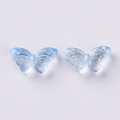 Transparent Spray Painted Glass Beads GLAA-S190-018A-05-1