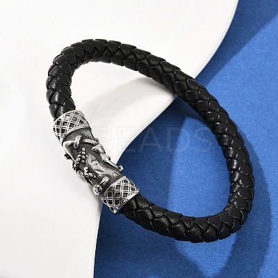 Braided Microfiber Leather Bracelets for Men Women BJEW-H631-01AS-01-1