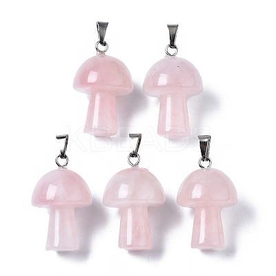 Natural Rose Quartz Pendants X-G-N0325-10I-1