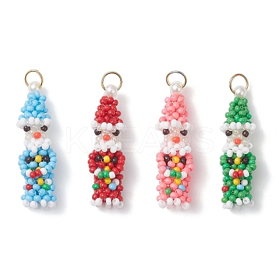 Easter Glass Seed Beaded Dwarf Pendants PALLOY-MZ01037-1