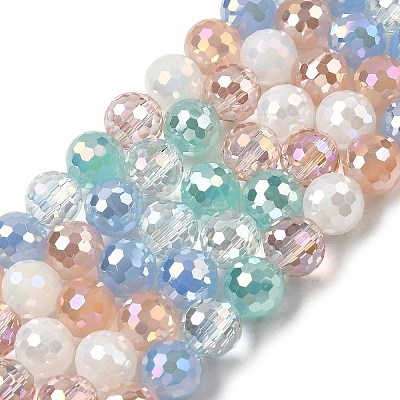 Electroplate Glass Beads Strands EGLA-D300-06-8mm-06-1