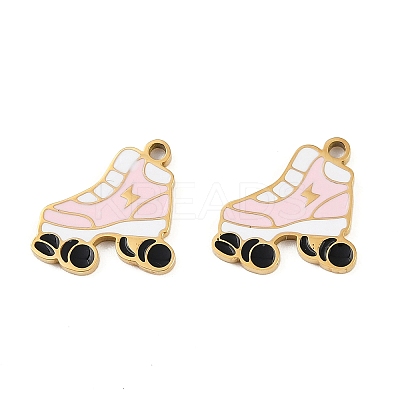 304 Stainless Steel Enamel Charms X-STAS-C137-06B-G-1
