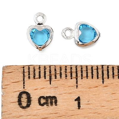 Heart Brass Glass Charms LS-KK-S385-01S-08-1