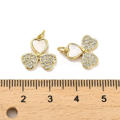 Brass Micro Pave Clear Cubic Zirconia Pendants KK-K365-05C-G-1