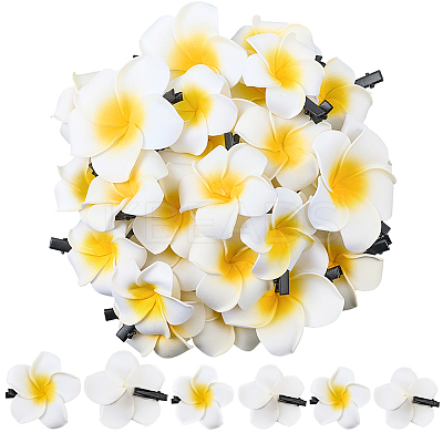 30Pcs 3 Styles Foam Artificial Frangipani Flower Aligator Hair Clips PHAR-SP0001-23B-1