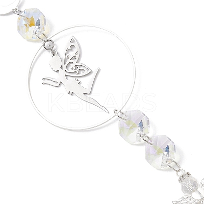 Alloy & Brass Fairy Hanging Suncatchers HJEW-JM04247-1