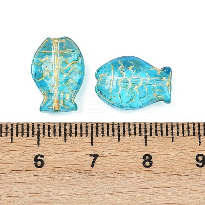 Electroplate and Golden Metal Enlaced Glass Beads EGLA-T029-01C-1