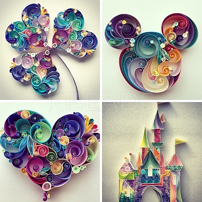 DIY Paper Quilling Strips Sets: Random Color Paper Quilling Strips DIY-S038-001-1