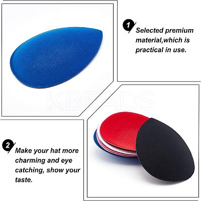 6Pcs 6 Colors EVA Cloth Teardrop Fascinator Hat Base for Millinery AJEW-CA0002-78-1