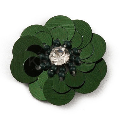 Flower Shape PVC Sequin/Paillette Beading Appliques DIY-WH0308-287J-1
