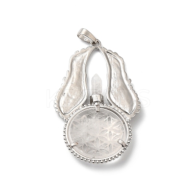 Natural Quartz Crystal Big Pendants G-R486-02P-09-1