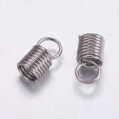 Tarnish Resistant 304 Stainless Steel Coil Cord Ends STAS-K146-070-11x5mm-1