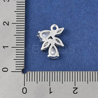 Brass Micro Pave Clear Cubic Zirconia Charms KK-R219-31S-1