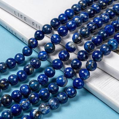 Natural Lapis Lazuli Bead Strands X-G-G953-01-8mm-1