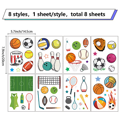 8 Sheets 8 Styles PVC Waterproof Wall Stickers DIY-WH0345-146-1