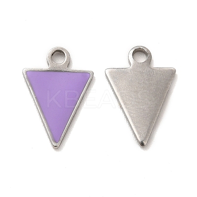 304 Stainless Steel Enamel Pendants STAS-M308-15P-03-1
